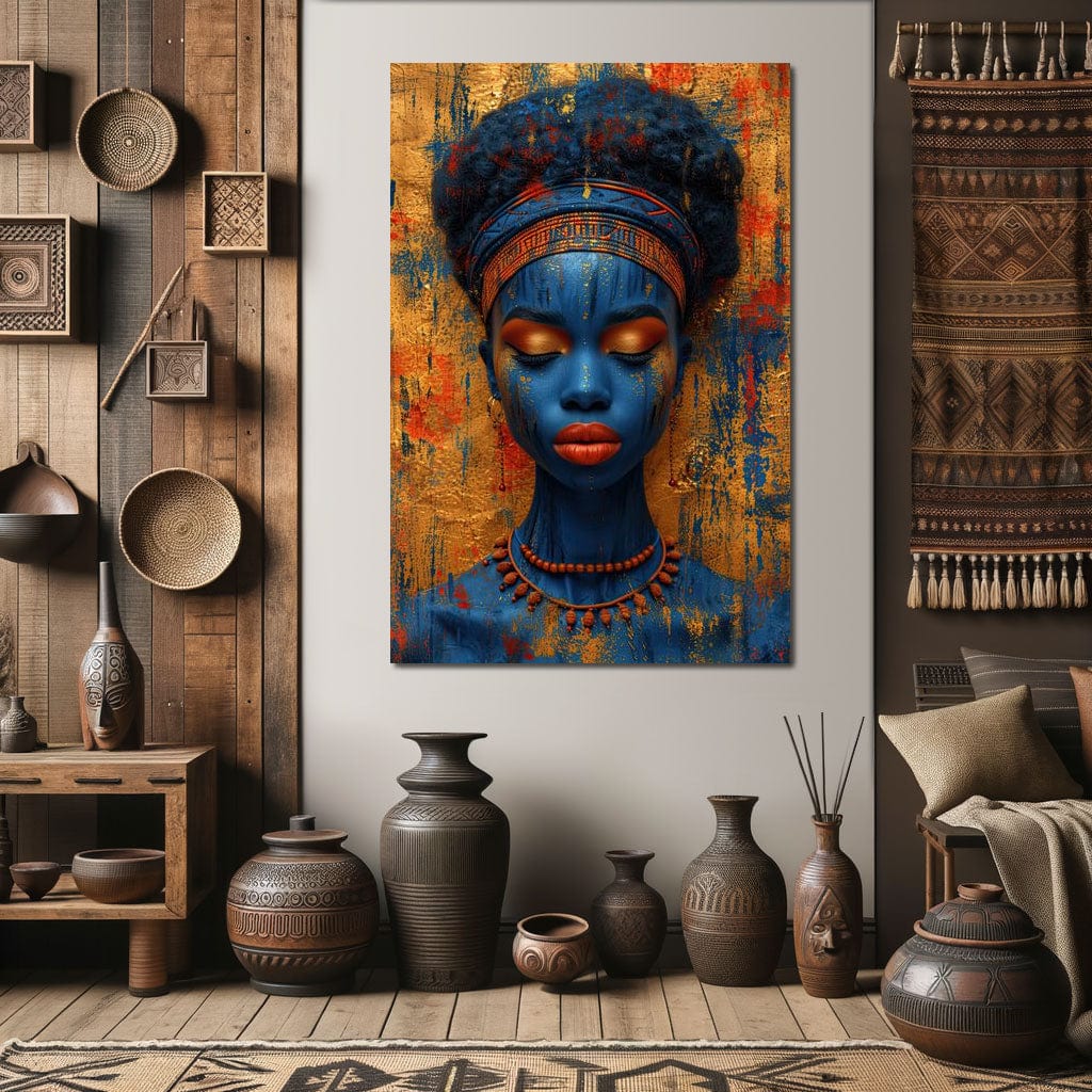 Sapphire Dreams Golden Peace Canvas Wall Art