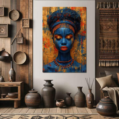 Sapphire Dreams Golden Peace Canvas Wall Art