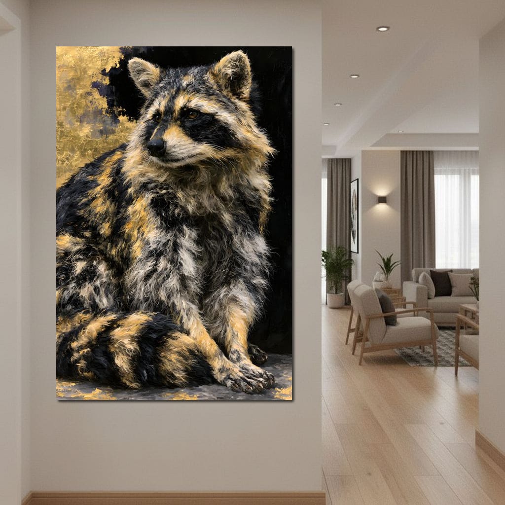 Midnight Bandit of Gilded Shadows Canvas Wall Art