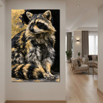 Midnight Bandit of Gilded Shadows Canvas Wall Art