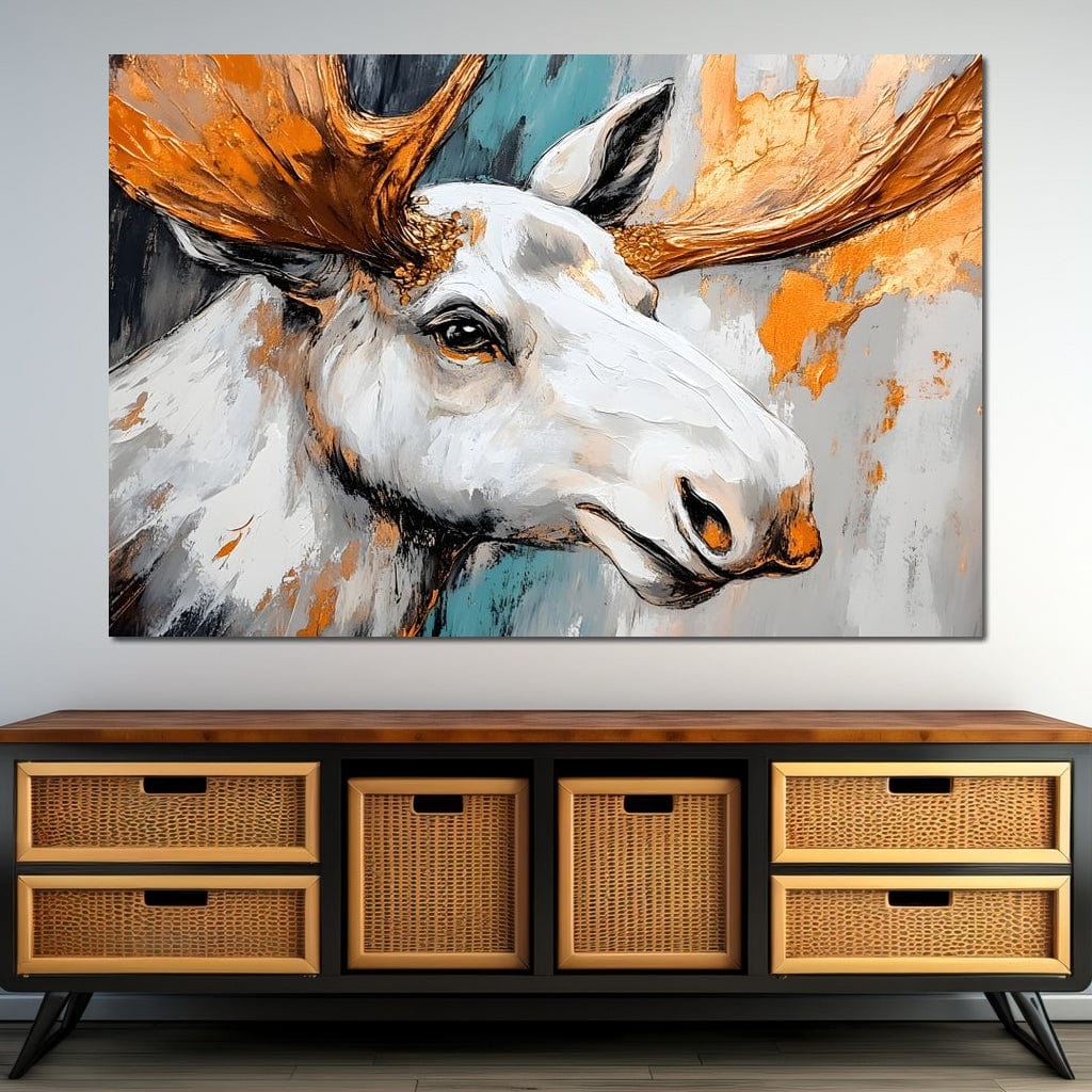Moose Wilderness Strokes Canvas Wall Art