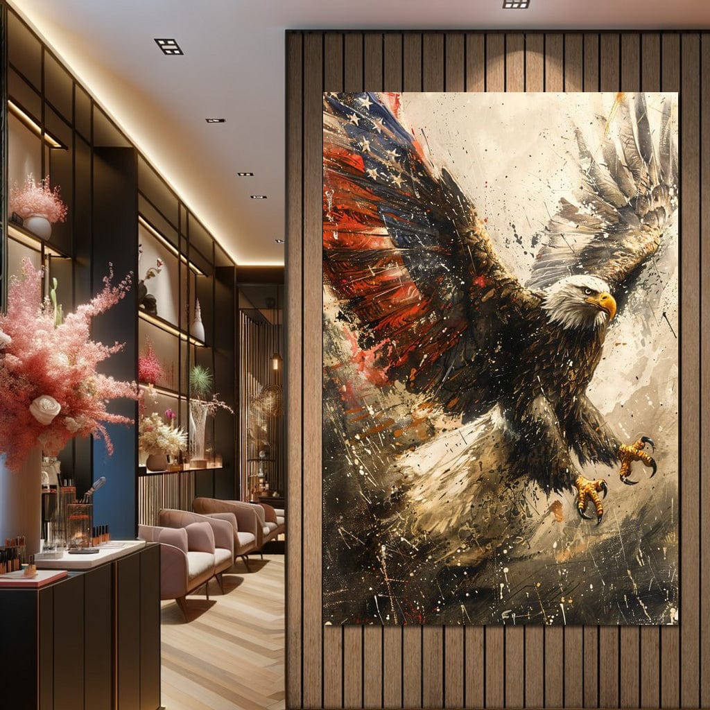 Patriot's Pride: The Eagle's Essence Canvas Wall Art