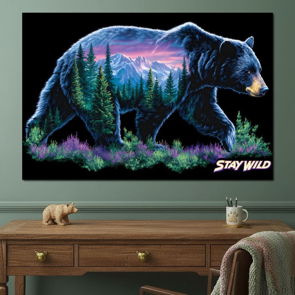 Mountain Spirit Bear Journey Canvas Wall Art