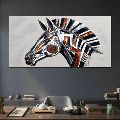 Chrome Horse Elegance Canvas Wall Art
