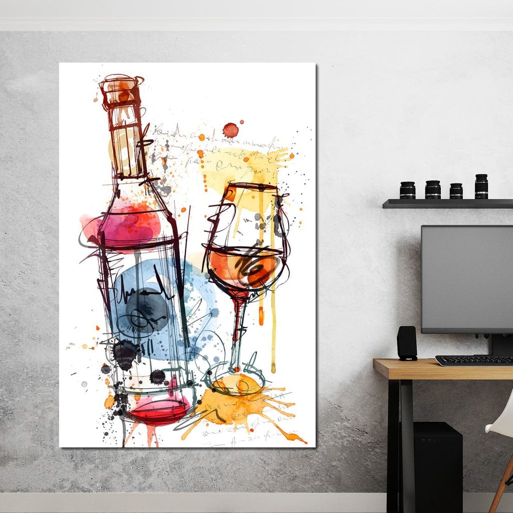 Red Wine Splash Canvas Wall Art
