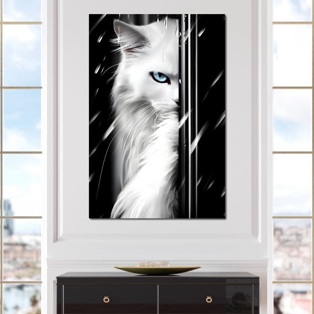 Feline Elegance in Monochrome Canvas Wall Art