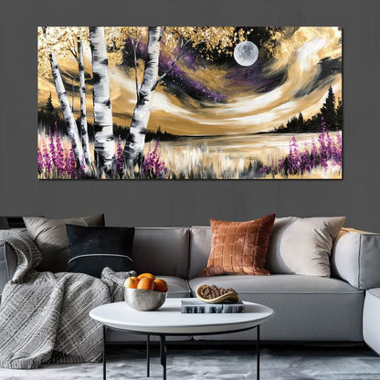 Golden Solstice Over The Purple Wilds Canvas Wall Art