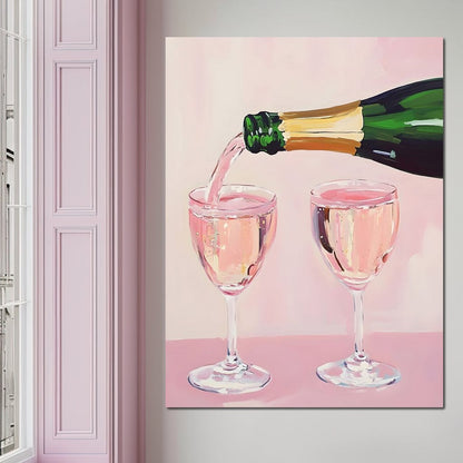 I Only Drink Champagne Canvas Wall Art