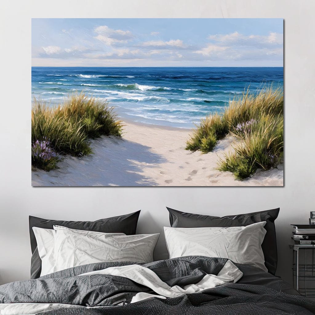 Waves Beyond the Dune Pathway Canvas Wall Art