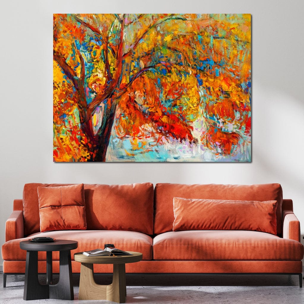 Red & Yellow Autumn Tree Canvas Wall Art
