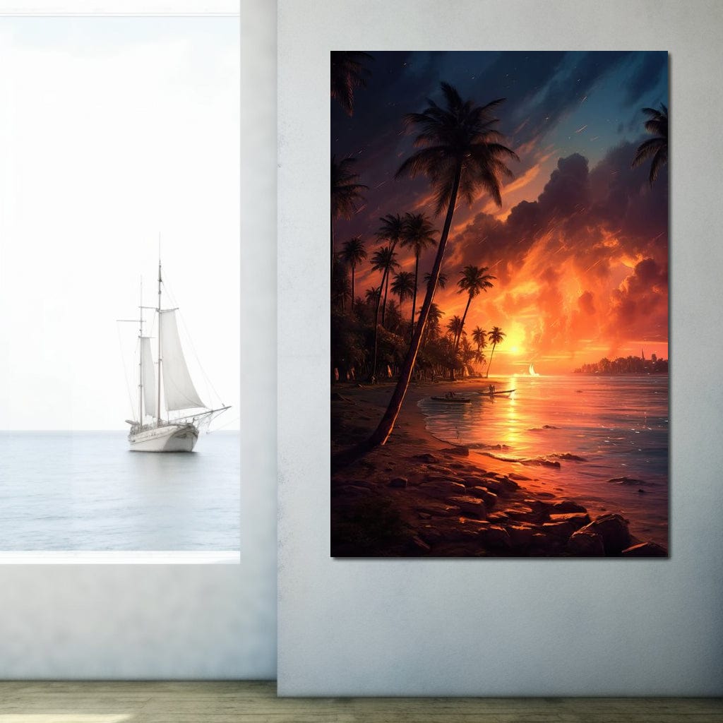 Breathtaking Sunset in California Canvas Wall Art