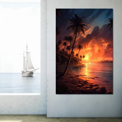 Breathtaking Sunset in California Canvas Wall Art