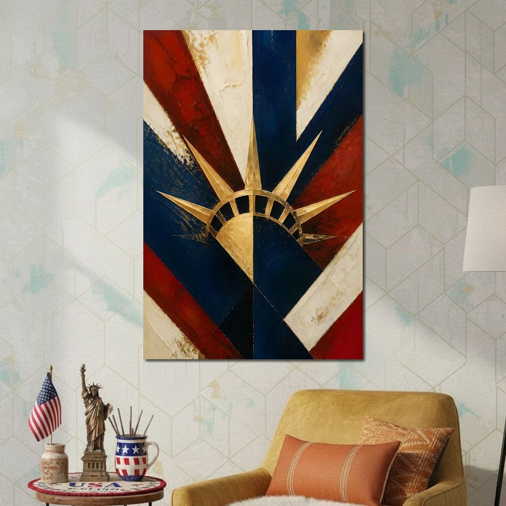 Gilded Freedom Radiating Light Canvas Wall Art