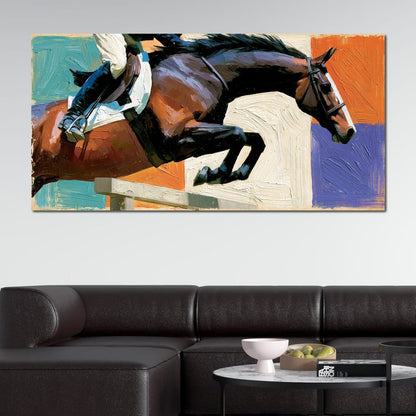 Leaping Over The Painted Square Canvas Wall Art