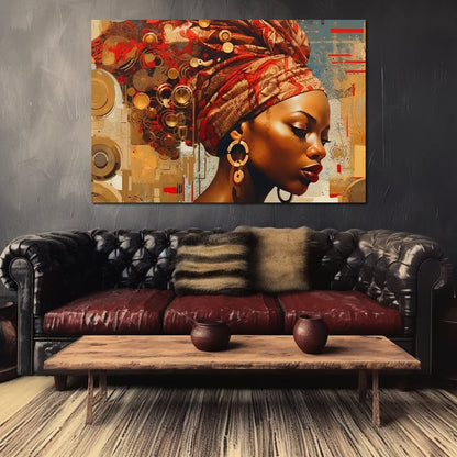 African Portrait Dingane Canvas Wall Art