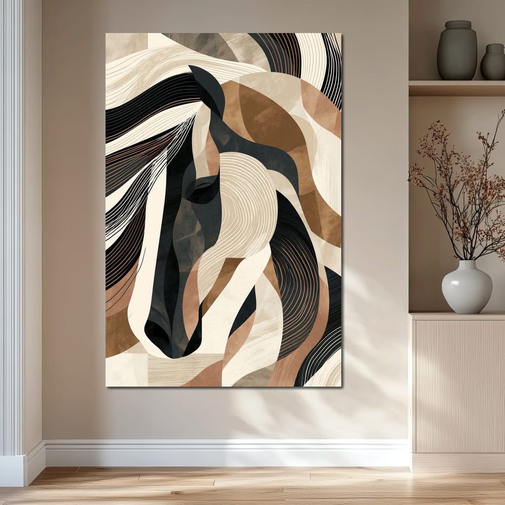 Stallion Earth and Shadow Canvas Wall Art