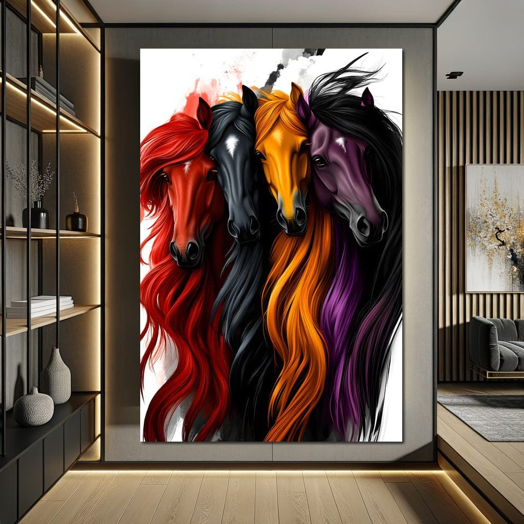 Equestrian Quartet Harmony Canvas Wall Art