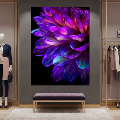 Electric Violet Petal Reverie Canvas Wall Art