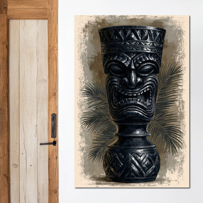 Ancient Totem Of The Island Spirit Canvas Wall Art