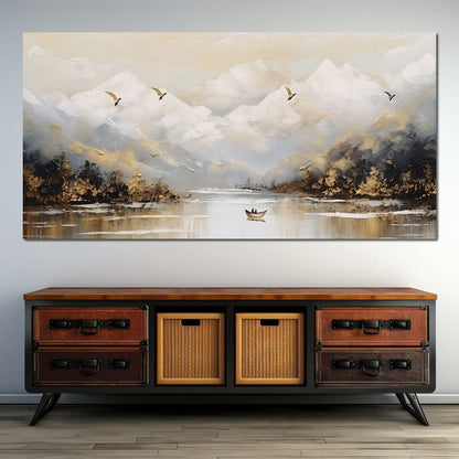 Tranquil Alpine Morning Voyage Canvas Wall Art