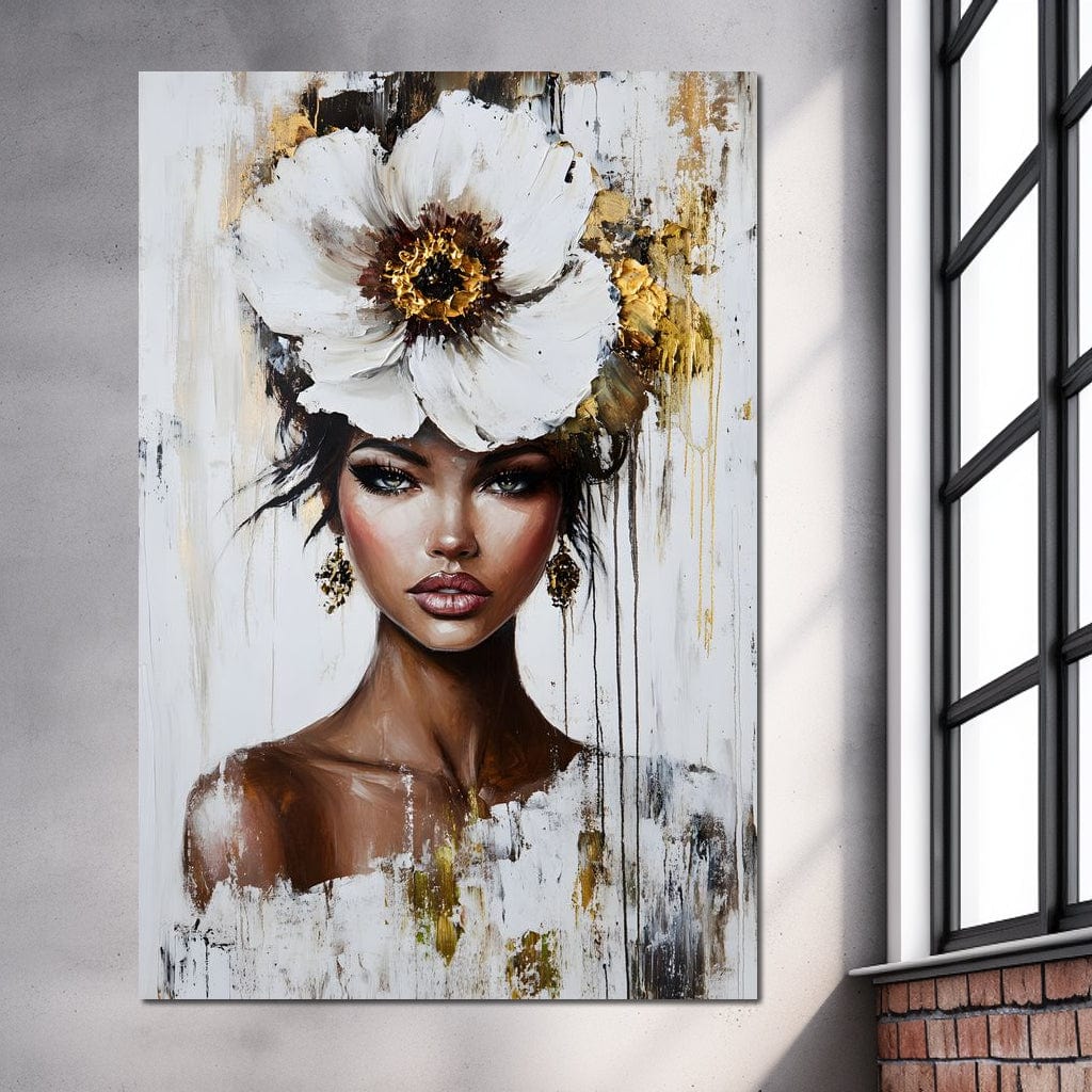 Golden Petal Elegance Canvas Wall Art