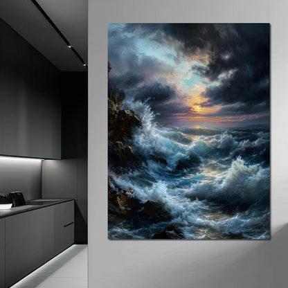 Tempest Dawn Ocean Fury Canvas Wall Art