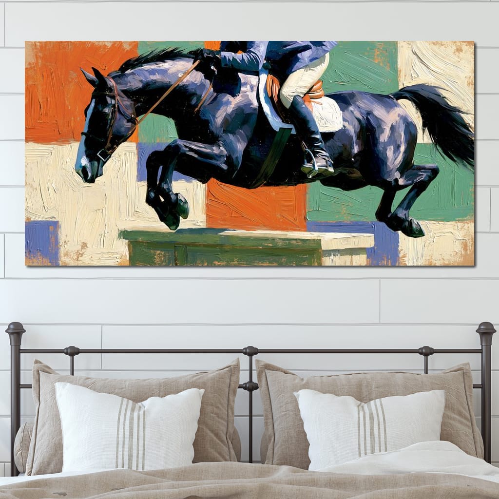 Galloping Through Fields of Color Canvas Wall Art