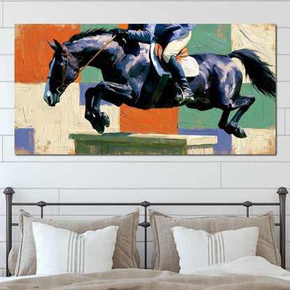 Galloping Through Fields of Color Canvas Wall Art