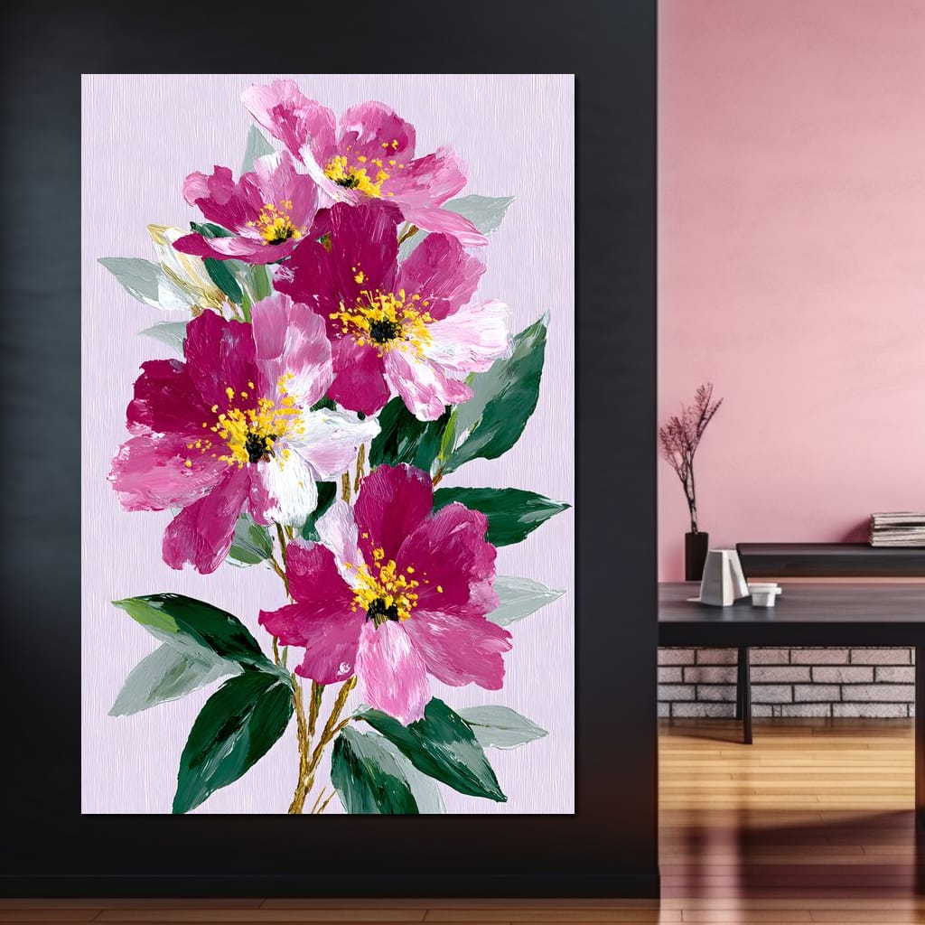Pink Peony Garden Canvas Wall Art