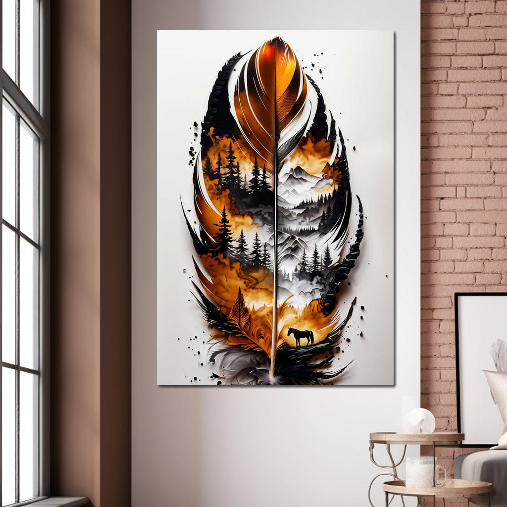 Nature in a Feather Canvas Wall Art
