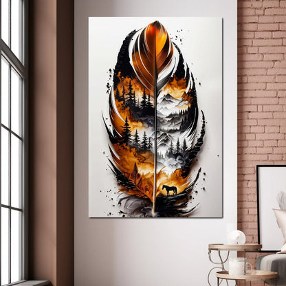 Nature in a Feather Canvas Wall Art
