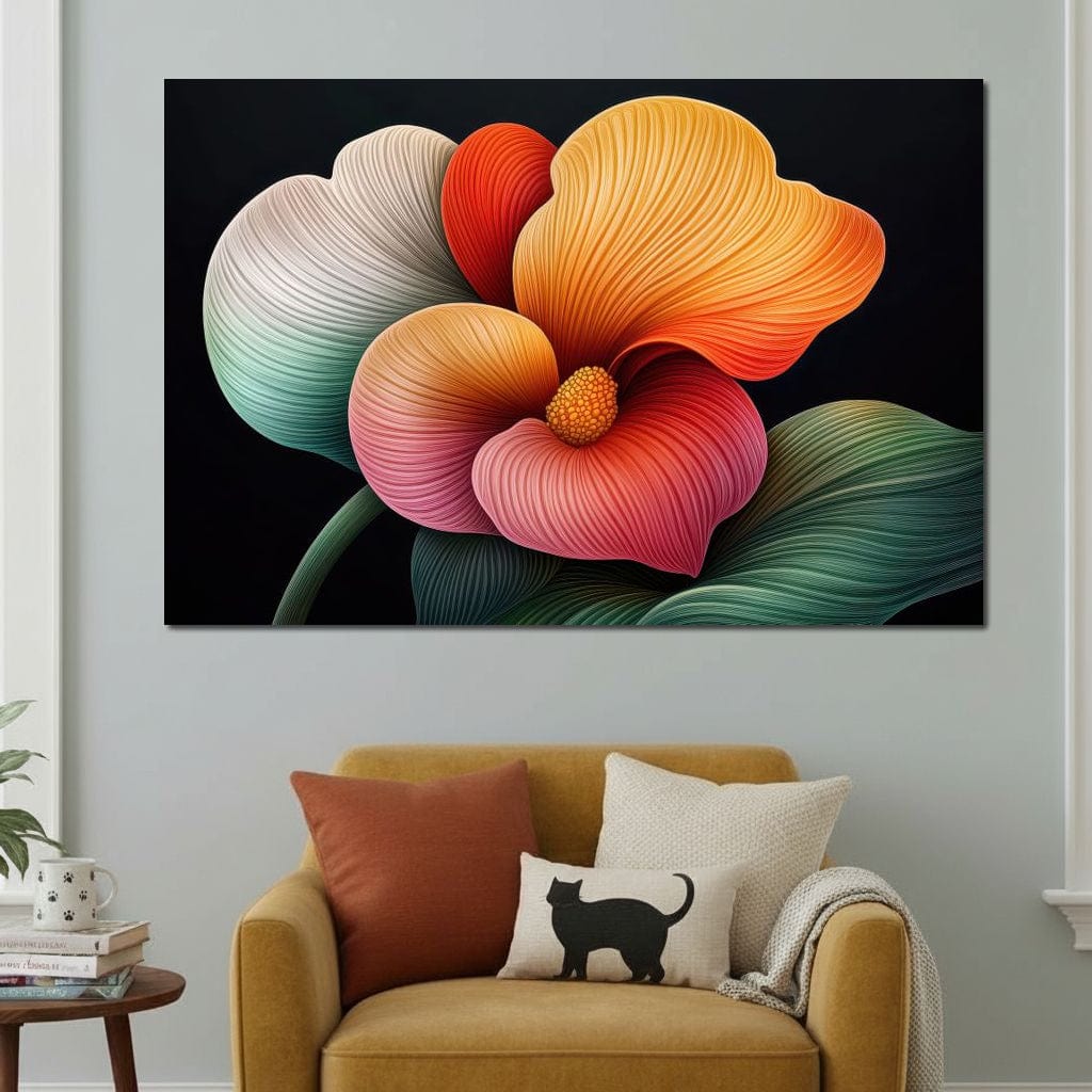 Petals That Dream in Neon Canvas Wall Art