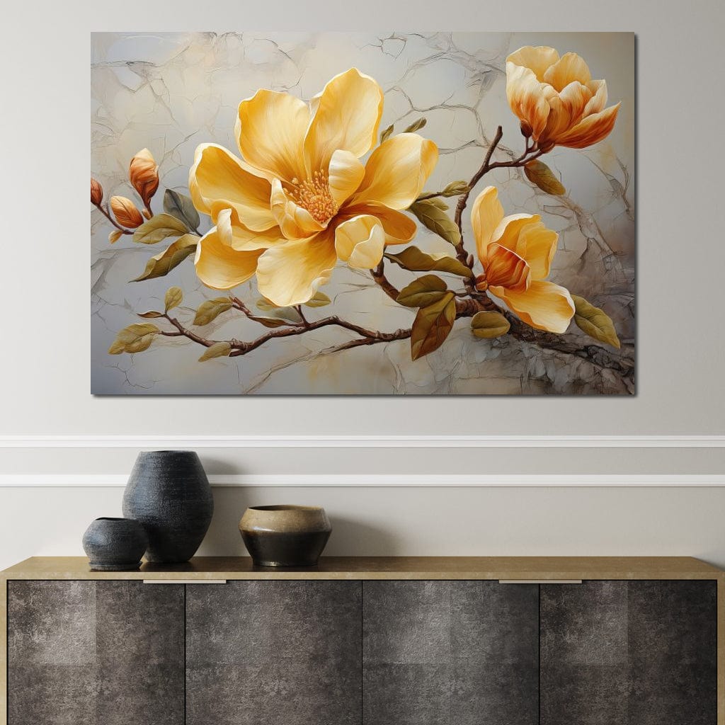 Yellow Magnolia Tree 3 Canvas Wall Art