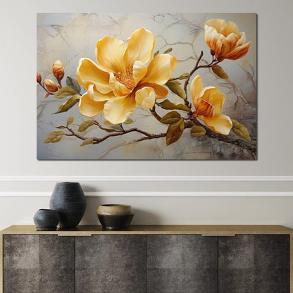 Yellow Magnolia Tree 3 Canvas Wall Art
