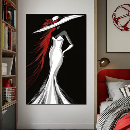 The White Dress - Elegant Flamenco Canvas Wall Art