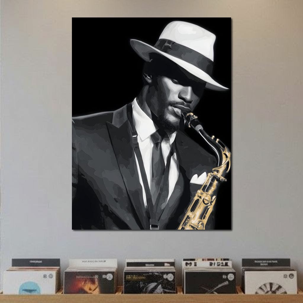 Midnight Jazz Saxophone Groove Canvas Wall Art
