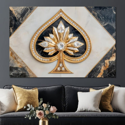 Golden Ace Diamond Blossom Canvas Wall Art