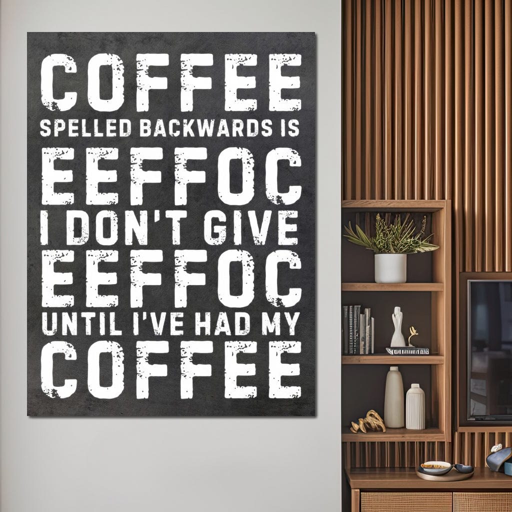 Morning Fuel Bold Typo Humor Canvas Wall Art