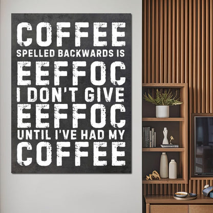 Morning Fuel Bold Typo Humor Canvas Wall Art