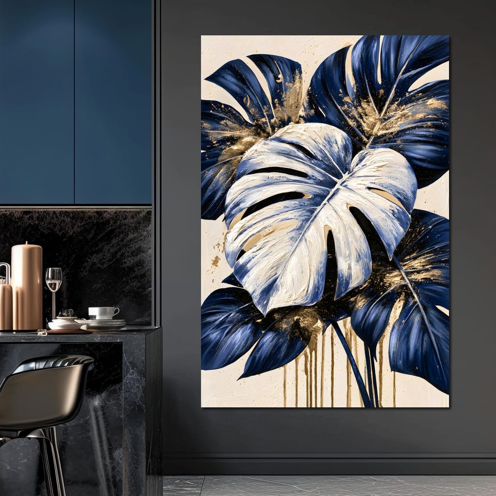 Gilded Foliage Under Midnight Shadows Canvas Wall Art