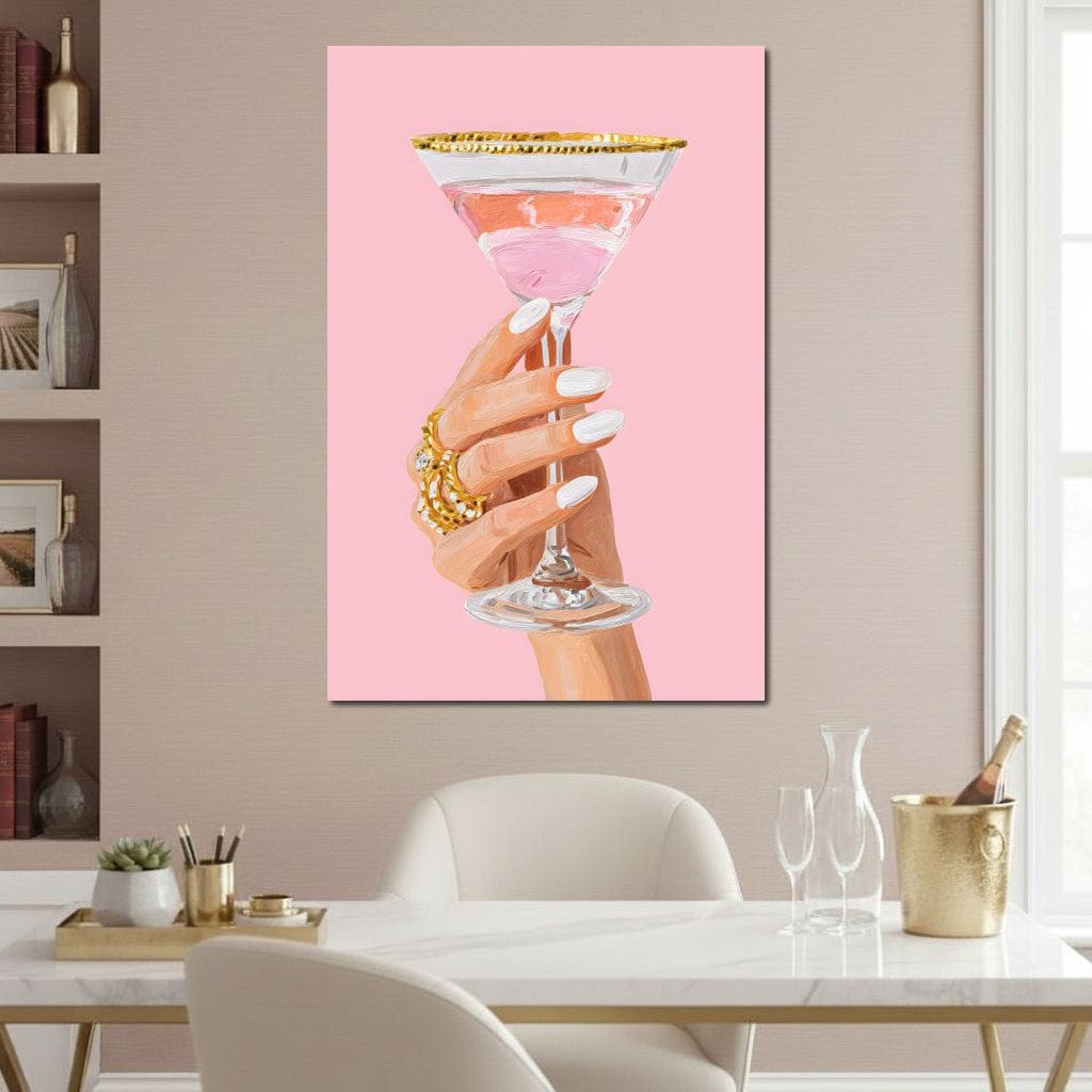 Chic Martini Toast Canvas Wall Art