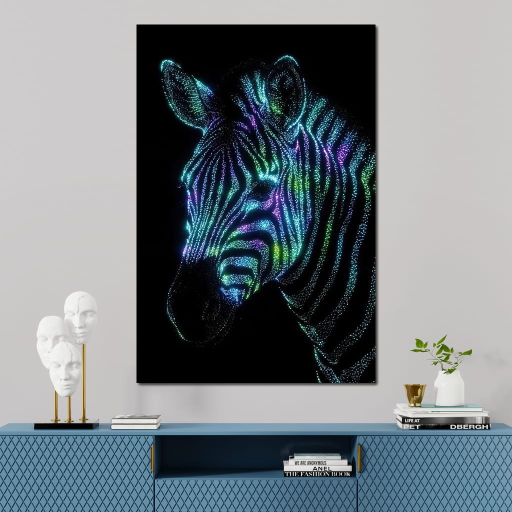 Cosmic Zebra Canvas Wall Art