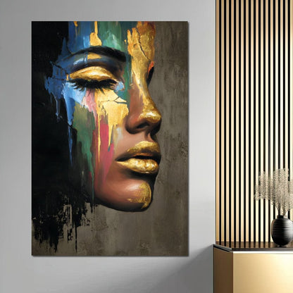 Golden Silhouette Awakening Canvas Wall Art