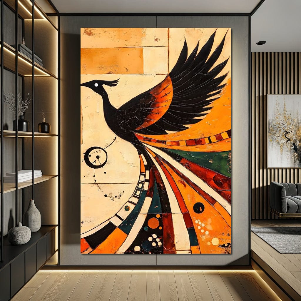 Phoenix in Dawn Flight Canvas Wall Art