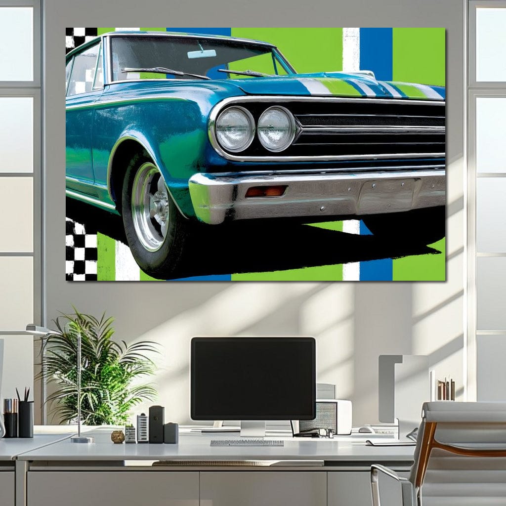 Vintage Racer Power Pop Vibe Canvas Wall Art