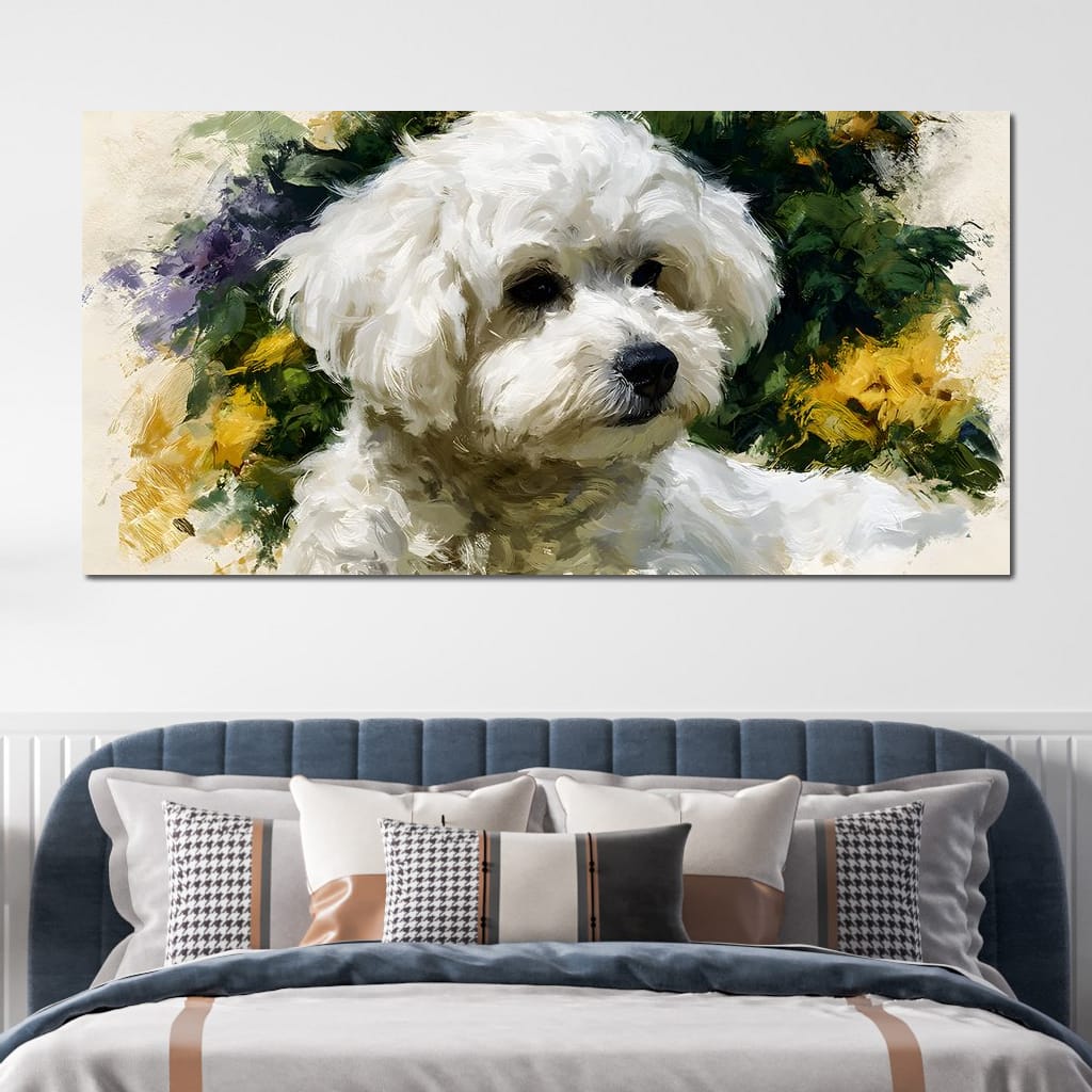 Gentle White Dog Companion Canvas Wall Art