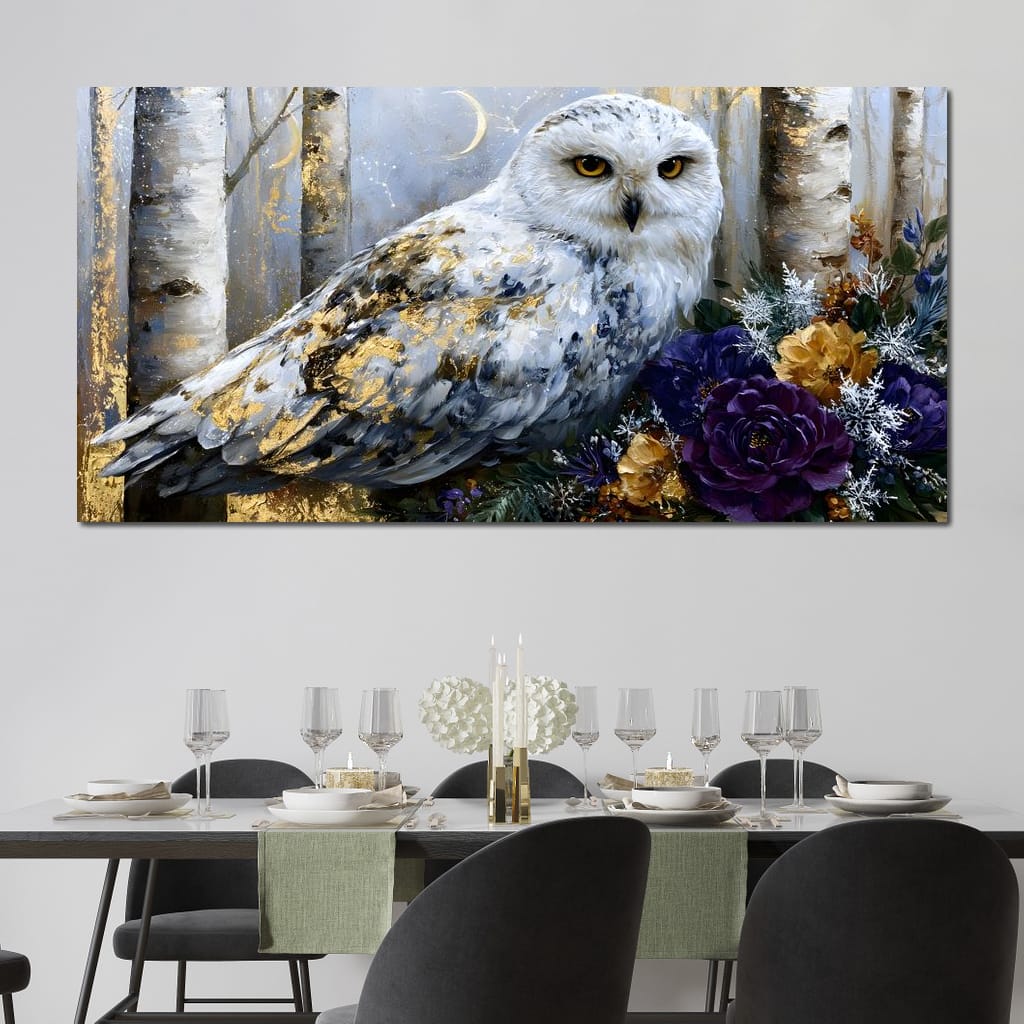Silent Watcher Among Golden Birch Canvas Wall Art