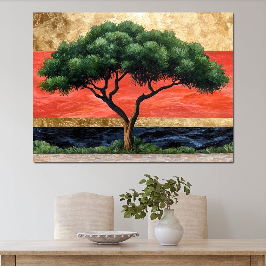 Majestic Dawn Tree Harmony Canvas Wall Art