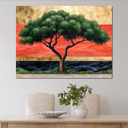 Majestic Dawn Tree Harmony Canvas Wall Art