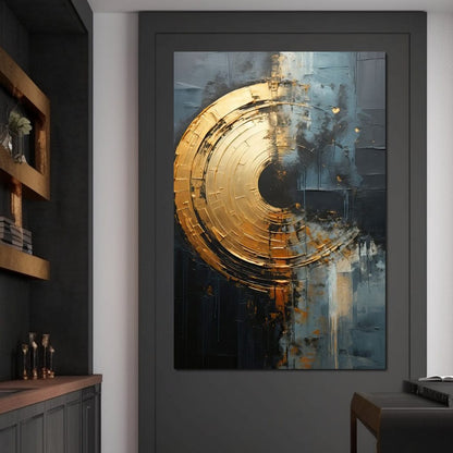 Abyssal Echoes in Gold Canvas Wall Art